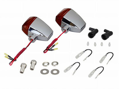 0 ZRタイプLEDウインカー クリスタルカットレンズ シングル仕様 2個入り メッキボディ/オレンジレンズ