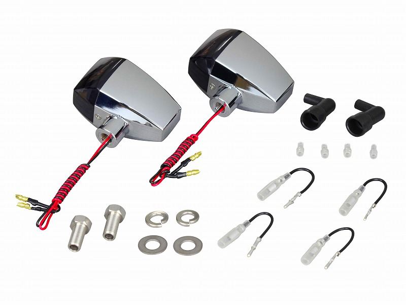 0 ZRタイプLEDウインカー クリスタルカットレンズ シングル仕様 2個入り メッキボディ/スモークレンズ