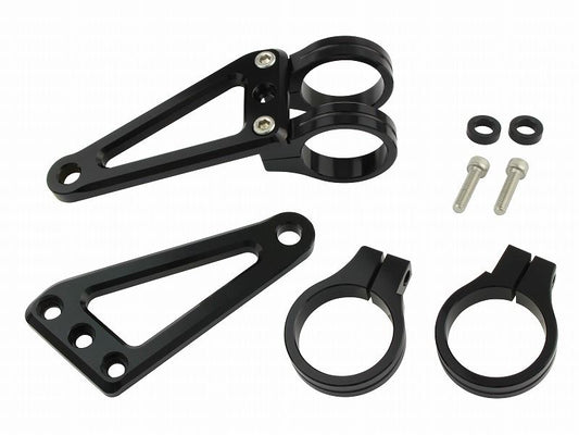 マシンドホリゾンロングヘッドライトステー 2サークルクランプタイプ 39mm ブラック