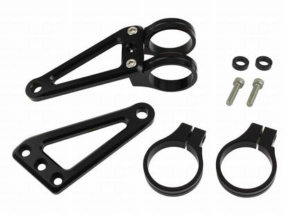 マシンドホリゾンロングヘッドライトステー 2サークルクランプタイプ 41mm ブラック