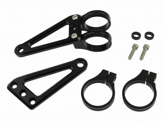 マシンドホリゾンロングヘッドライトステー 2サークルクランプタイプ 41mm ブラック