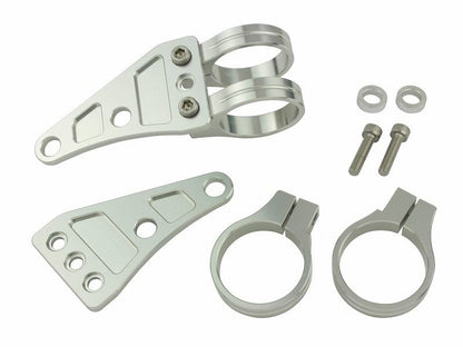 マシンドヘッドライトステー 2サークルクランプタイプ 41mm シルバー