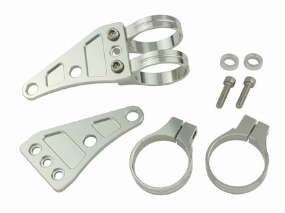 マシンドヘッドライトステー 2サークルクランプタイプ 43mm シルバー