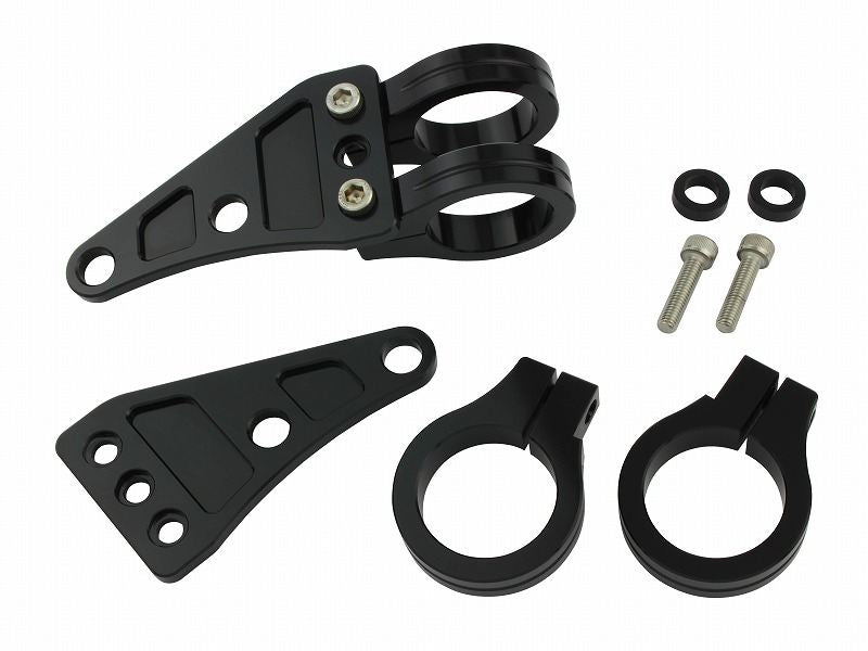 Machined Headlight Stay 2-Circle Clamp Type 35mm Black