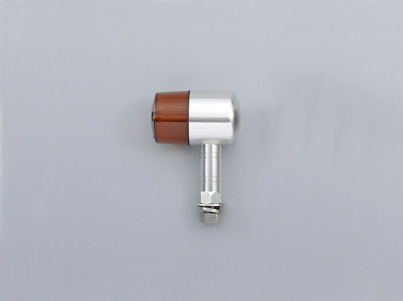 Aluminum Machined Turn Signal Semi-Universal Set, Type 71, Silver Anodized Body / Orange Lens