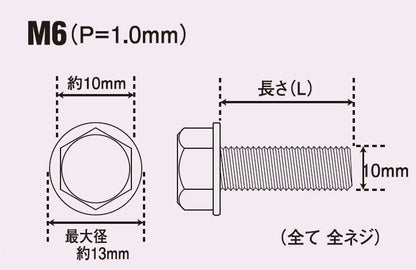 Flange Hex Bolt Set M6X15 (2pcs/Set)