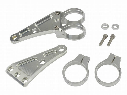 マシンドロングヘッドライトステー 2サークルクランプタイプ 41mm シルバー