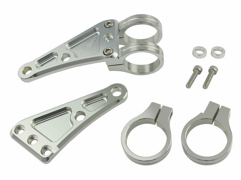 マシンドロングヘッドライトステー 2サークルクランプタイプ 39mm シルバー