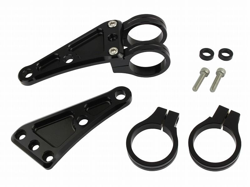 マシンドロングヘッドライトステー 2サークルクランプタイプ 39mm ブラック