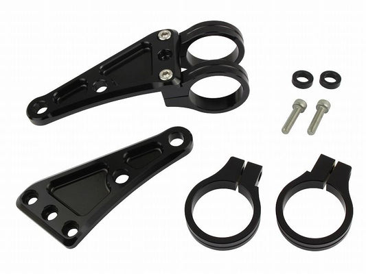マシンドロングヘッドライトステー 2サークルクランプタイプ 39mm ブラック
