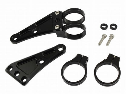 マシンドロングヘッドライトステー 2サークルクランプタイプ 41mm ブラック
