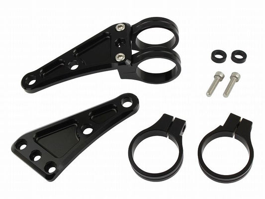 マシンドロングヘッドライトステー 2サークルクランプタイプ 41mm ブラック
