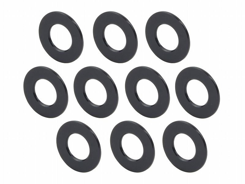 メカニックユース ユニバーサルカラーセット 内径8mm 外径16.5mm 厚さt=1mm 10個入り ブラック