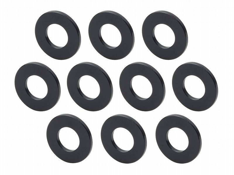 メカニックユース ユニバーサルカラーセット ブラック 内径10mm 外径21.6mm 厚さt=2mm 10個入り