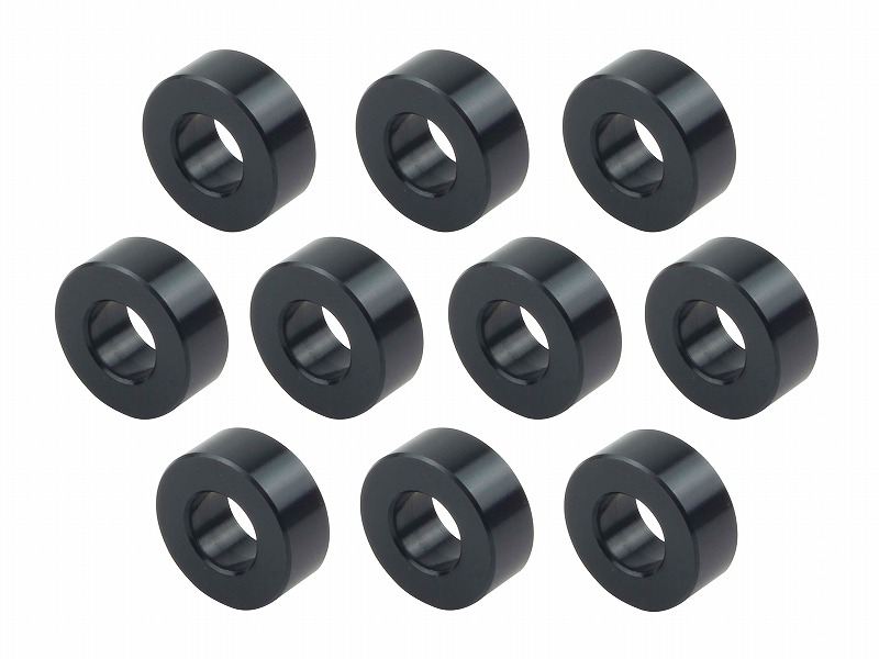 メカニックユース ユニバーサルカラーセット 内径6mm 外径12.6mm 厚さt=5mm 10個入り ブラック