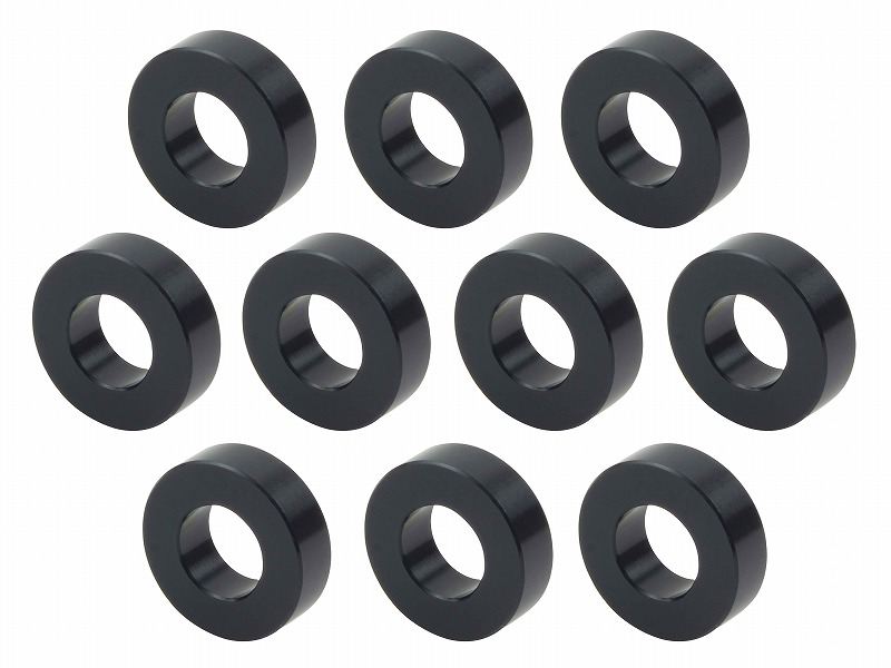 メカニックユース ユニバーサルカラーセット 内径8mm 外径16.5mm 厚さt=5mm 10個入り ブラック
