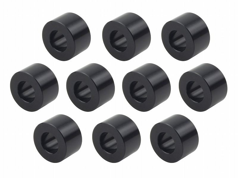 メカニックユース ユニバーサルカラーセット ブラック 内径8mm 外径16.5mm 厚さt=10mm 10個入り