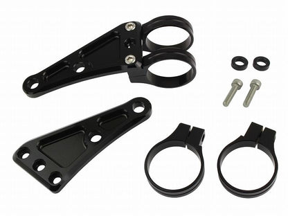 マシンドロングヘッドライトステー 2サークルクランプタイプ 43mm ブラック