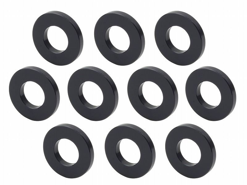 メカニックユース ユニバーサルカラーセット ブラック 内径10mm 外径21.6mm 厚さt=3mm 10個入り