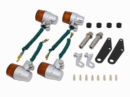 Bulb Type Blinker Set Superbike Mini Type Chrome Body/Orange Lens FTR223/FTR223D