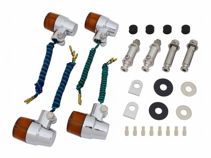 バルブタイプ ウインカーセット スーパーバイクミニタイプ メッキボディ/オレンジレンズ バルブタイプ ウインカーセット250 ホーネット250