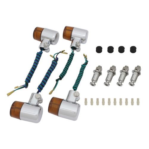 Valve Type Turn Signal Set Cast 71 Type Chrome Body/Orange Lens XJR400/XJR400R/XJR1300