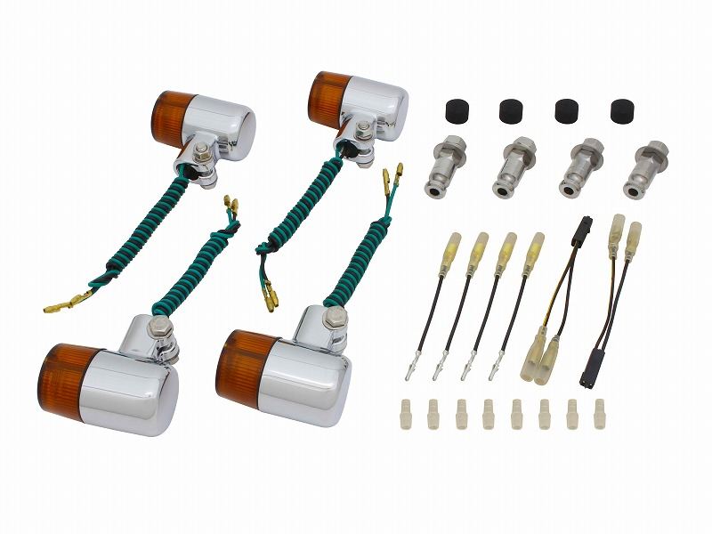 Bulb Type Blinker Set Cast 71 Type Chrome Body/Orange Lens ESTRELLA/W400/W650