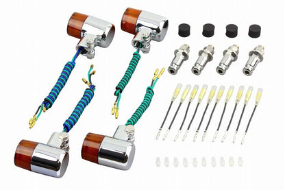 Valve Type Turn Signal Set 71 Type Chrome Body/Orange Lens ZEPHYR400/ZEPHYR750/ZEPHYR1100/ZRX400