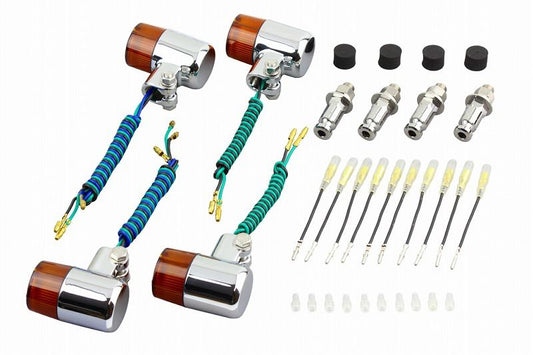 Valve Type Turn Signal Set 71 Type Chrome Body/Orange Lens ZEPHYR400/ZEPHYR750/ZEPHYR1100/ZRX400
