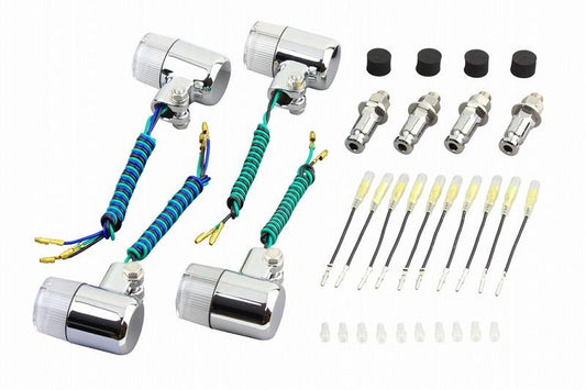バルブタイプ ウインカーセット 71タイプ メッキボディ/クリアーレンズ ZEPHYR400 ゼファー400/ZEPHYR750 ゼファー750/ZEPHYR1100 ゼファー1100/ZRX400