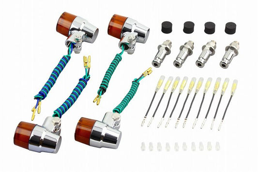 Bulb Type Blinker Set Superbike Mini Type Chrome Body/Orange Lens ZEPHYR400/ZEPHYR750/ZEPHYR1100/ZRX400