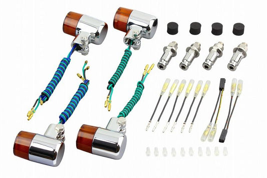 Bulb Type Blinker Set, 71 Type, Chrome Body/Orange Lens for ZEPHYR400χ / ZEPHYR750 / ZEPHYR1100 / ZRX400