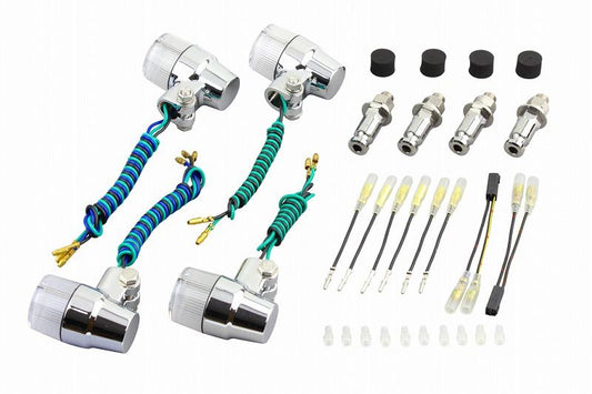 Bulb Type Turn Signal Set Superbike Mini Type Plated Body/Clear Lens ZEPHYR400χ / ZEPHYR750 / ZEPHYR1100 / ZRX400