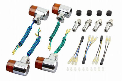 バルブタイプ ウインカーセット キャスト71タイプ メッキボディ/オレンジレンズ ZRX400/ZEPHYR750 ゼファー750