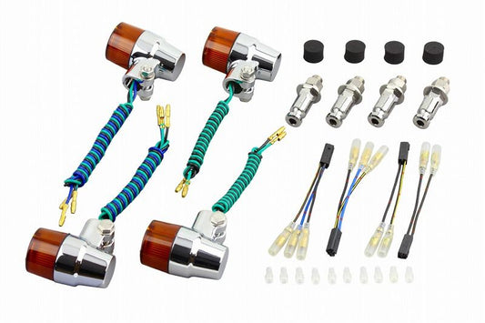 バルブタイプ ウインカーセット スーパーバイクミニタイプ メッキボディ/オレンジレンズ ZRX400/ZEPHYR750 ゼファー750