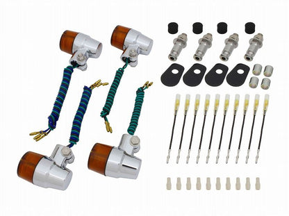 Valve Type Blinker Set Super Bike Mini Type Chrome Body/Orange Lens ZRX400/ZRX1100/ZR-7