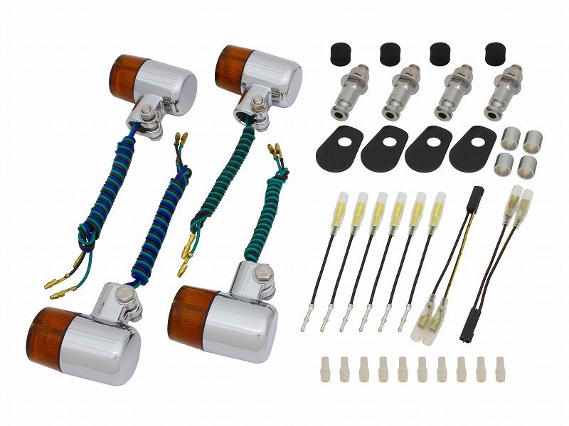 バルブタイプ ウインカーセット キャスト71タイプ メッキボディ/オレンジレンズ ZRX1200R