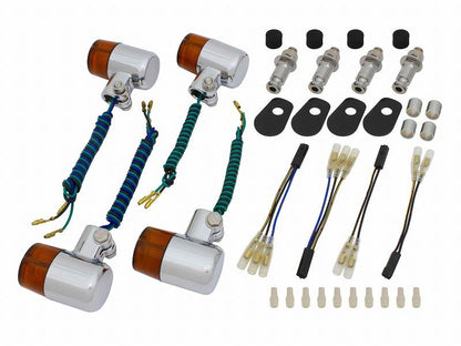 Bulb Type Turn Signal Set, Cast 71 Type, Chrome Body/Orange Lens ZRX1200R