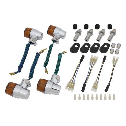 Valve Type Turn Signal Set Superbike Mini Type Chrome Body/Orange Lens ZRX1200R