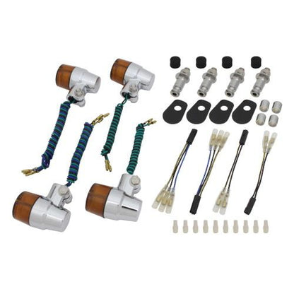 Valve Type Turn Signal Set Superbike Mini Type Chrome Body/Orange Lens ZRX1200R