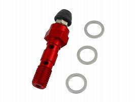 EARL'S エアーフリーバンジョーボルト ガスケット付 P-1.25 ダブル ホンダ純正/カワサキ純正/スズキ純正 レッド