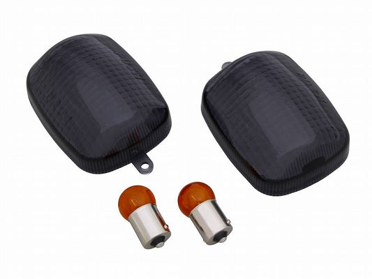 カスタムウインカーレンズセット シングル球 12V23W オレンジシングル球付属 スモークレンズ CBR600F/CBR900RR/CBR1100XX/VTR1000F