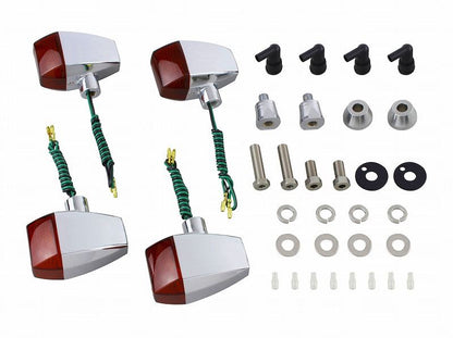 Turn Signal Set ZR Type Standard Lens Chrome Body/Orange Lens XJR1200/XJR1300