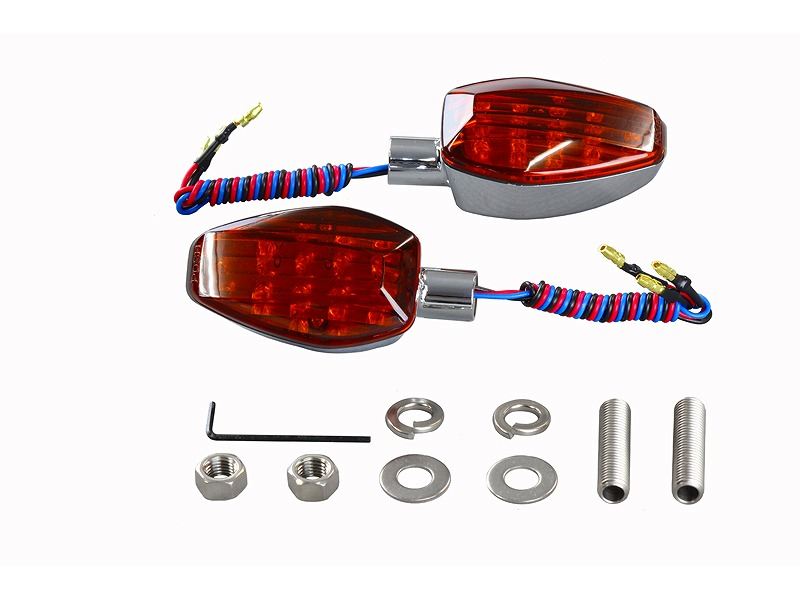 0 ライトウエイトLEDウインカー ダブル仕様 LED基盤付 2個入り メッキボディ/オレンジレンズ