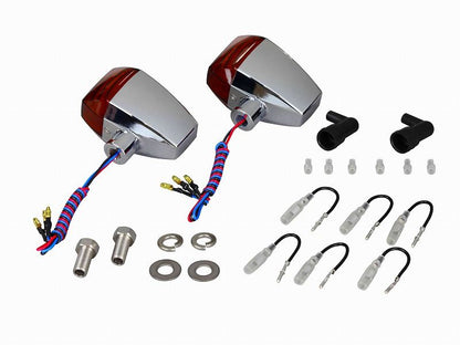 0 ZRタイプLEDウインカー クリスタルカットレンズ ダブル仕様 2個入り メッキボディ/オレンジレンズ