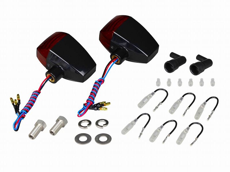 ZR Type LED Turn Signals Crystal Cut Lens Double Specification 2-Pack Black Body/Orange Lens