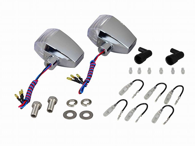 0 ZRタイプLEDウインカー クリスタルカットレンズ ダブル仕様 2個入り メッキボディ/クリアーレンズ