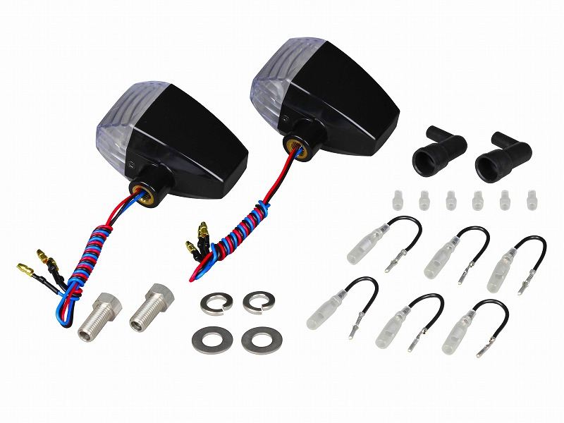 ZRタイプLEDウインカー クリスタルカットレンズ ダブル仕様 2個入り ブラックボディ/クリアーレンズ
