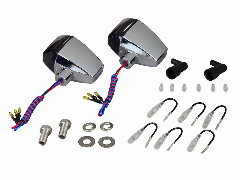 0 ZRタイプLEDウインカー クリスタルカットレンズ ダブル仕様 2個入り メッキボディ/スモークレンズ