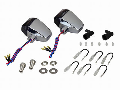 0 ZRタイプLEDウインカー クリスタルカットレンズ ダブル仕様 2個入り メッキボディ/スモークレンズ